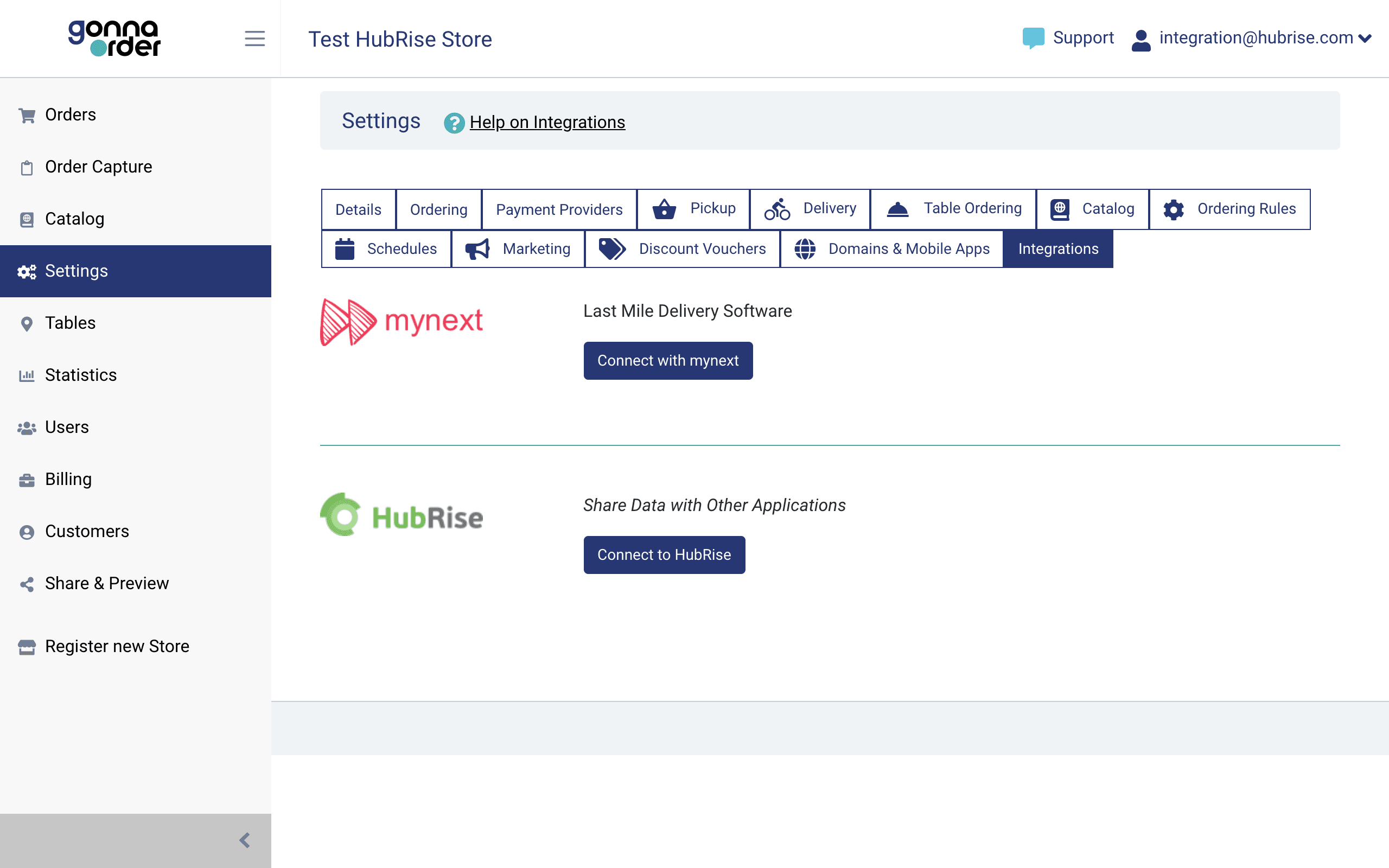 Connect your HubRise location from the GonnaOrder back office