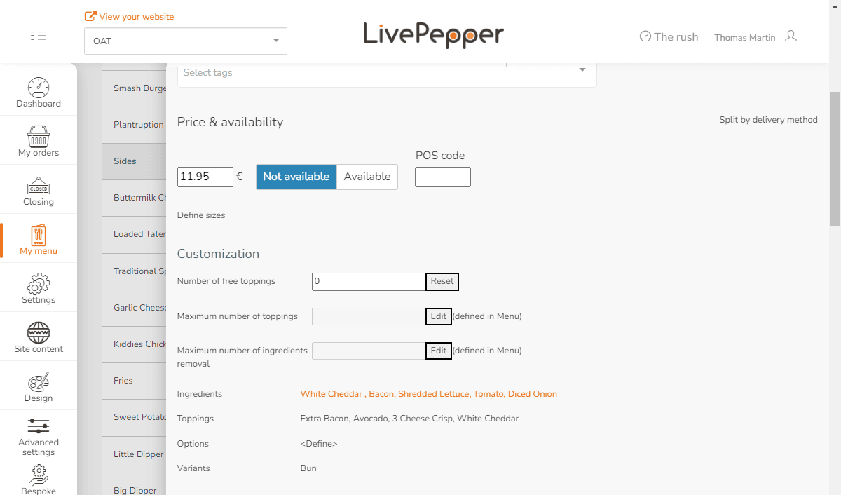 Mapping ref codes - Ingredients