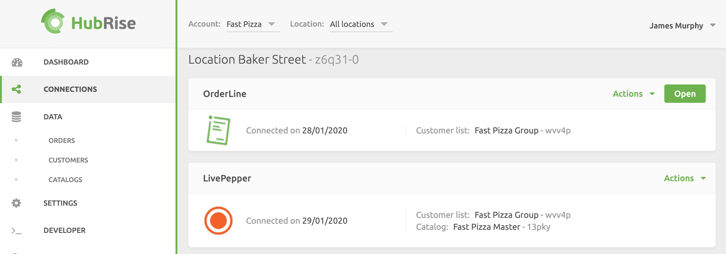 OrderLine Connection Example